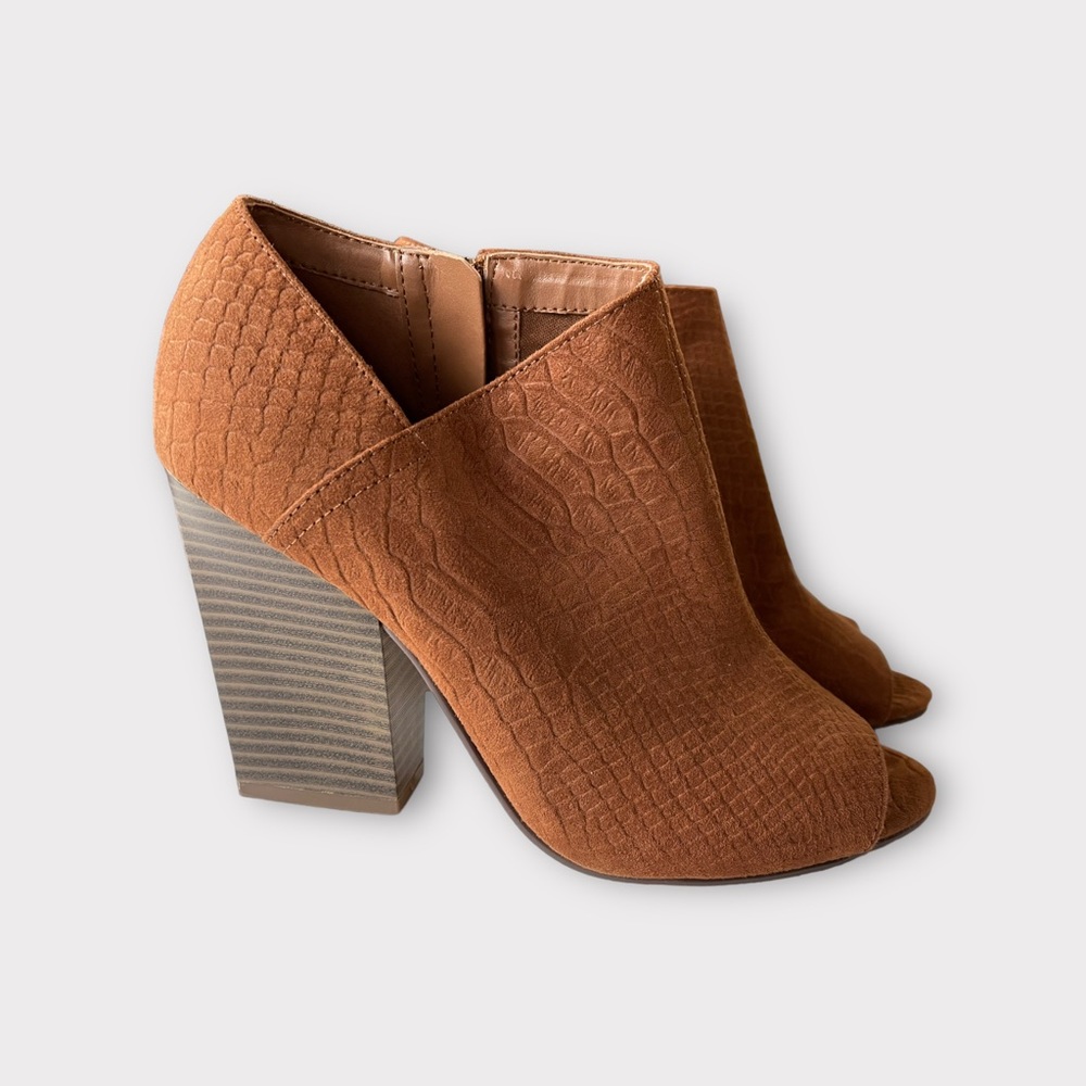 Indigo Rd. Women's Ankle Bootie Open Toe Faux
